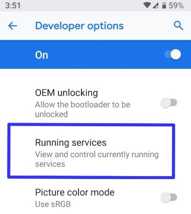 Så här kontrollerar du RAM-användning i Android Oreo 8, 8.1