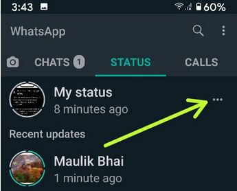 Redigera och ta bort WhatsApps status Android