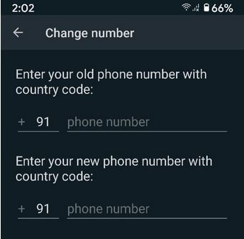 Ändra WhatsApp-numret på Android
