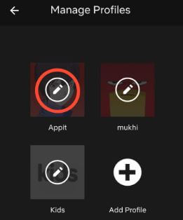 Hantera profil på Netflix-appen Android-smartphone