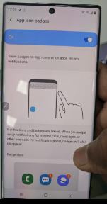 Så här aktiverar eller inaktiverar du meddelandemärken för appikoner på Galaxy Note 10 plus