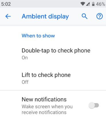 Stäng av Ambient display på Pixel 3 & Pixel 3 XL Pie