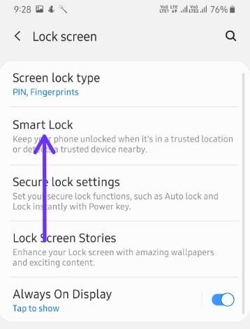 Hur man använder Samsung A50 Smart Lock